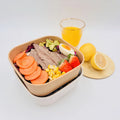 Green Rectangular Waterproof Oil-Proof Kraft Paper Food Container for Take-Away Salad/Bento Boxes UV Coating Matt Lamination