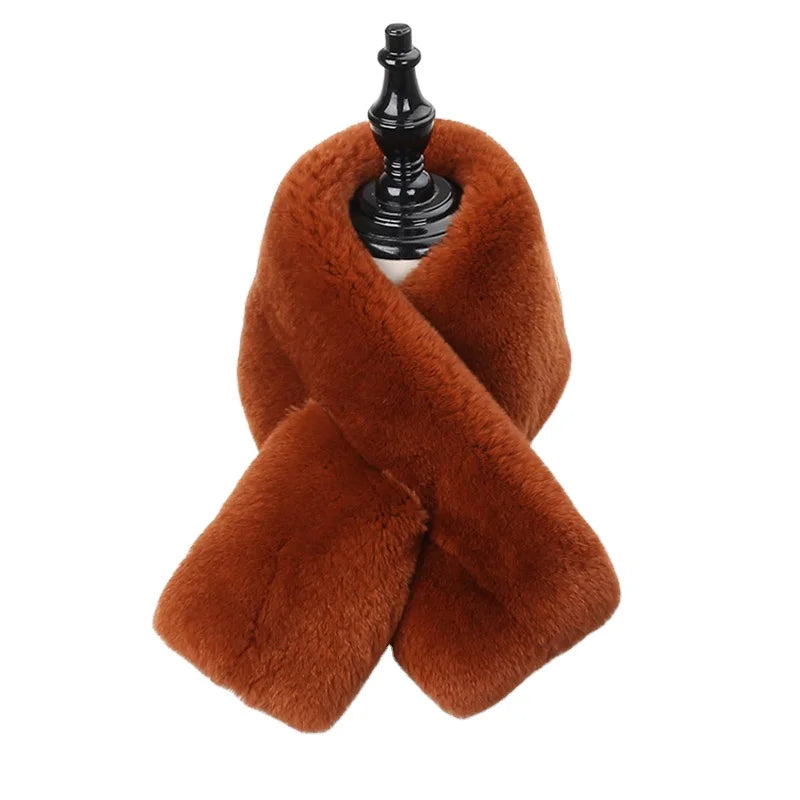 Neck Warmer Rex Rabbit Fur Scarf  Full Fur Collar