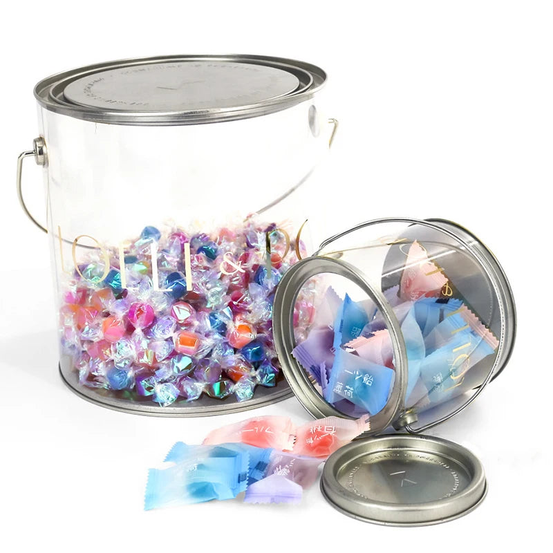PET Acetate Tube Box Plastic Transparent Round Cylinder Cookie Box Custom Clear Plastic Box Cylinder Packaging