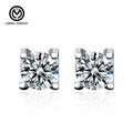 XEZ008 Moissanite Stud Earrings 0.5ct DF Color Brilliant Round Cut Lab Created Diamond Earrings 925 Silver Jewelry for Women