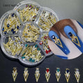 GREENKEM 2022 Gold Luxury Nail Charms AB Diamond Triangle 3D Art Decorations Nails Rhinestones Charms Nails