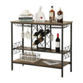 Household Food Storage Rack with Wooden Floor Stand Three-Tiered Kitchen Vegetable Wine Metal Rack Easy Standing Installation