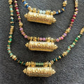Vintage Gold-Plated Devil's Eye Pendant Necklace Miyuki Seed Beads Handmade Beaded Necklace Jewelry Wholesale