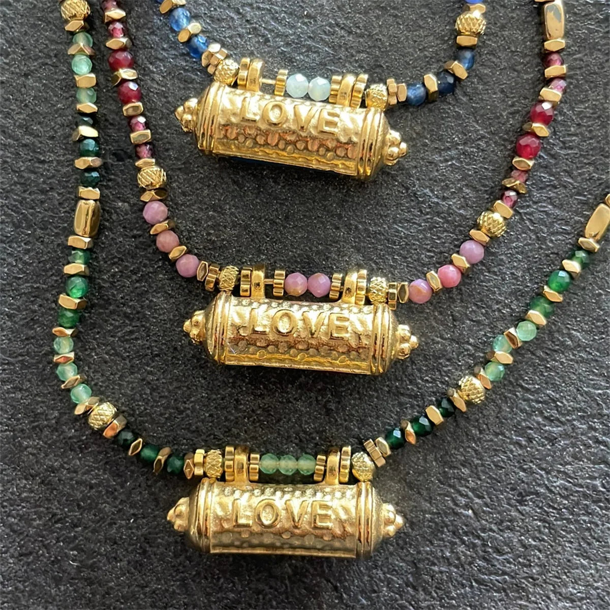 Vintage Gold-Plated Devil's Eye Pendant Necklace Miyuki Seed Beads Handmade Beaded Necklace Jewelry Wholesale