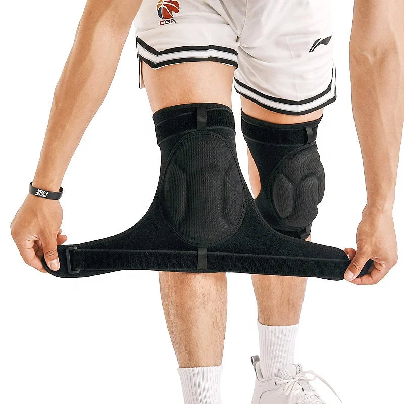 Wholesale Hot-sale Elastic Adjustable Compression Knitting Sponge Knee Brace Support Sleeve Knee Pads for Volleyball Sports
