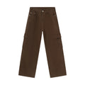 2025 Dark Brown Color Jeans Side Pokcets Design Cargo Men Jeans Brown Baggy Jeans
