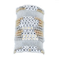 Mother's Day Gold Plated square Beads Plastic Beads Stretch Words Customize Name Bracelet for Mom