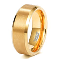 OLAN Fashion Jewelry 2/4/6/8mm Classic Wedding Band Brushed Gold Plated Tungsten Carbide Rings for Men Women Couple Dropshipping