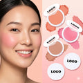 Popular Custom DIY Cute Cartoon Pink Plastic Blush Palette High Quality Waterproof Vegan Blush Powder Face Makeup