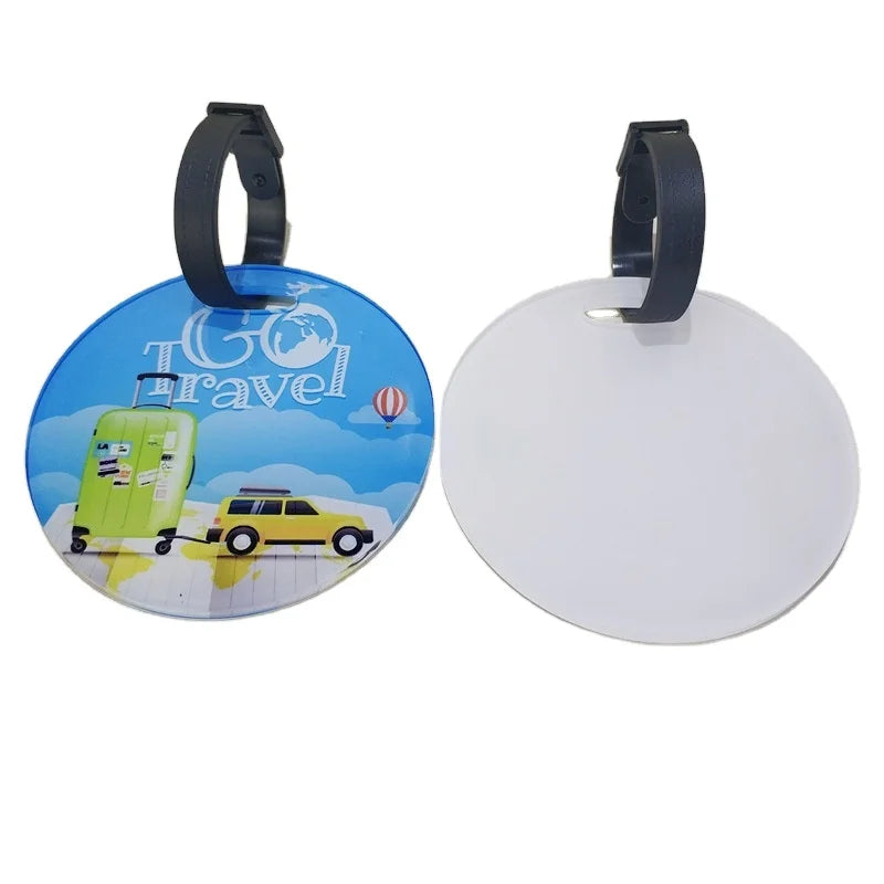 RubySub 10CM Circle Acrylic Customized Trolley Luggage Tags Sublimation Luggage Tags Blanks