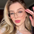 Metal Women Anti Blue Cat Eye Glasses Frame for Computer Vintage Clear Women's Eyewear Glasses Blue Light Blocking Gafas
