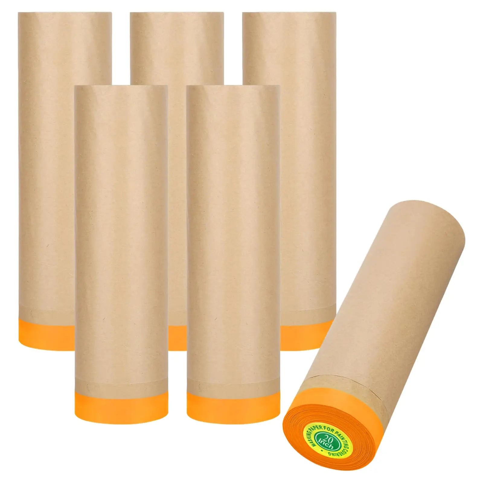 Furniture Protection Covering Paper Paint Tape Masking Paper Biodegradable Pre Taped Kraft Paper Masking Film for Car Automotive