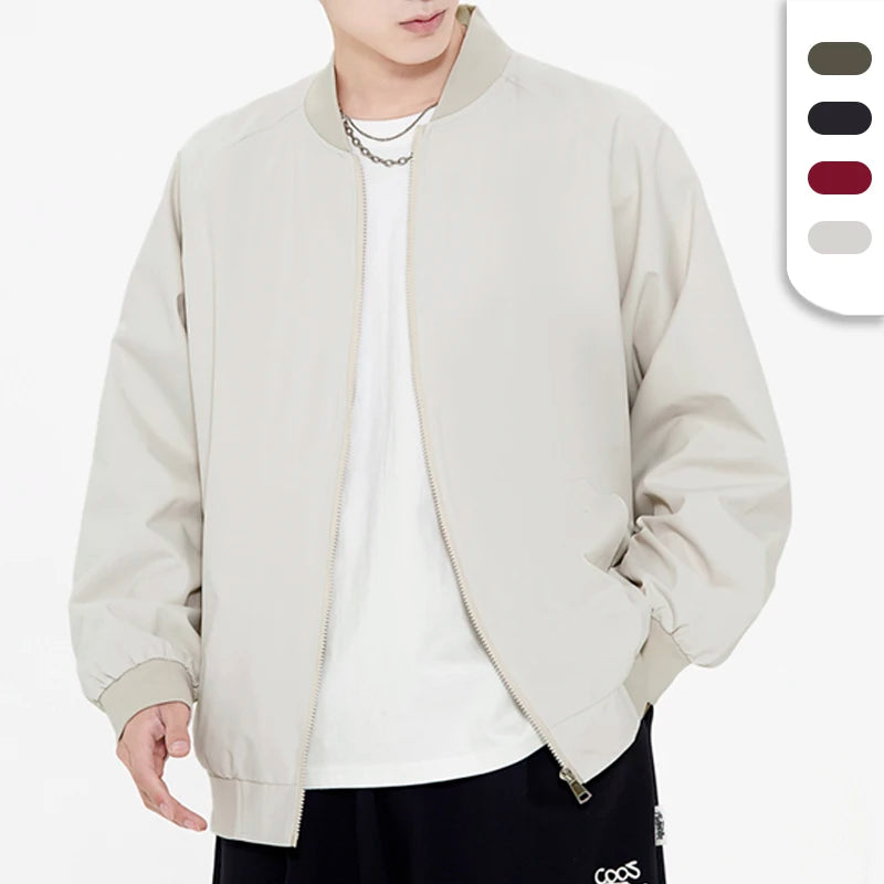 Fashionable Spring Jacket With Custom Logo Lightweight Red Varsity Letterman Baseball Collar Windbreaker Jackets