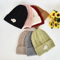 Winter Wool Knitted Hats Classic Women Twist Pattern Wide Brim Beanie Fashion Simple Wide Cuff Hat Custom Logo