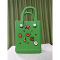 Chinese Factory Priced New EVA Beach Bag for Ladies Casual Mini DIY Hole Jelly Tote with Two Handles Accessory Handbags