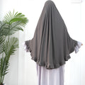 Loriya New Ruffles Khimar Abaya Dress Top Jilbab Muslim Women Prayer Hijab Scarf Ramadan Islamic Clothing Khimar