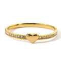 Wholesale Luxury Designer Stainless Steel Women's Fashion Bracelet Zircon Inlaid Heart Charm for Anniversary Gift