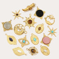 Beimai OEM Accessories Eye Star Sun Natural Stone Women Jewelry and Accessories Stainless Steel Necklace Pendant