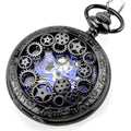 BOSHIYA Modern Luxury Metal Steel Custom logo Blue Dial Mechanical Pocket Watch