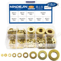 315PCS M2 M3 M4 M5 M6 M8 M10 M12 Brass Washer Assortment Kit GB Standard Plain Series