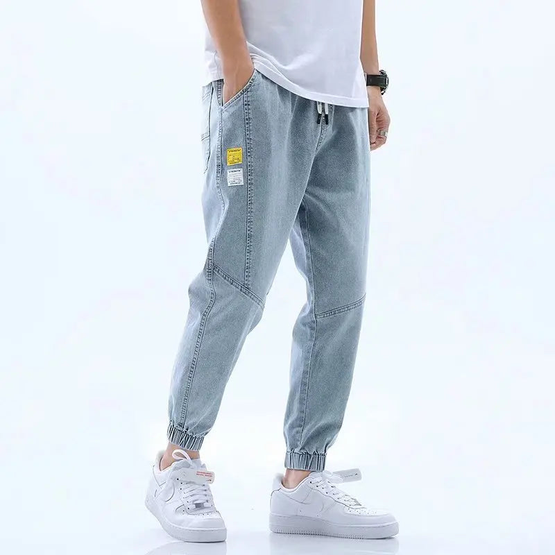 Softener Slim Straight Loose Stretch Nine-point Denim Casual Pocket Men's Jeans