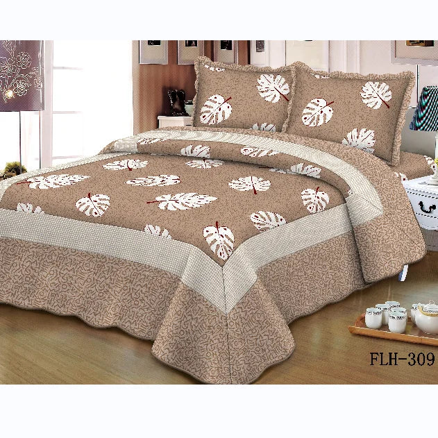 Summer Cool Microfiber King Floral Patchwork Reactive Printing Bedspread for Home Use