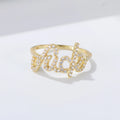 Hot Sale S925 Sterling Silver Customized Name Ring Full Zirconia Gold Rhodium Plating Fashionable Jewelry for Weddings Parties