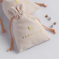 PandaSew Custom Logo Gold Hot Stamping Gift Package Velvet Pouch Jewelry Bag