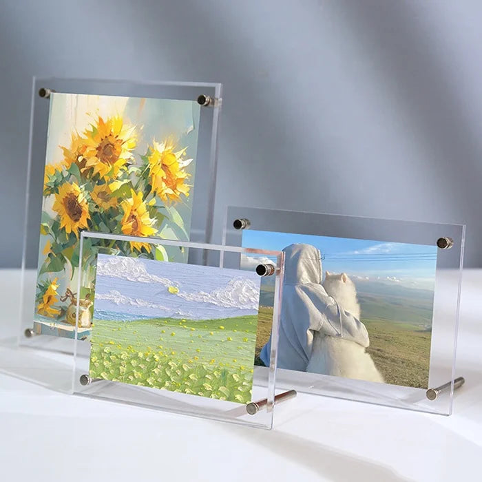 Acrylic Photo Frame Custom Acrylic Display Stands clear Picture Frames Desktop Transparent square Frame Gift