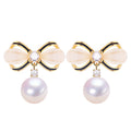 Best Sellers Woman's S925 Silver Needle Bow Pearl Jewelry Natural  Freshwater Pearl Earrings