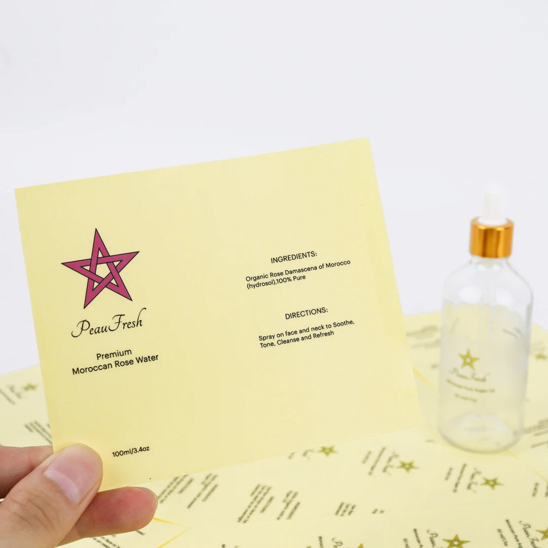 Custom logo Design Adhesive Waterproof Cosmetic Labels clear Transparent Perfume Bottle Label Sticker