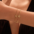 18k Gold Plated Stainless Steel Exquisite Zircon Flowers Bracelet Chain Jewelry for Women Mother's Day Gift