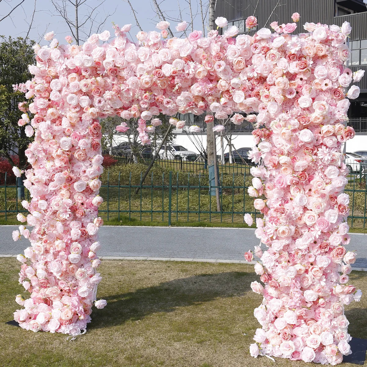 Wedding Wall Decoration Artificial Flowers Arch Panel Silk Rose Wall Wedding Backdrop Artificial Flower Arch