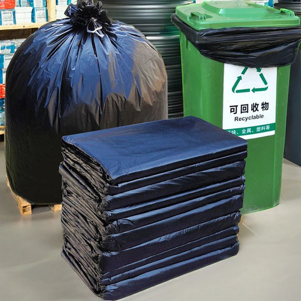Custom Size HDPE Plastic Trash Garbage Bag Individually Folded Contractor Packaging Roll Style Offset Printing LDPE Material