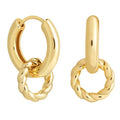 Gemnel Gold Plated Brass Jewelry Fashion Brass Jewelry Manufacturer Classical Simple Style Twist Hoop Earrings for Women Party