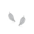Fashionable Hot Selling Feather Earrings S925 Sterling Silver Cubic Zirconia CZ Leaf Stud Earrings