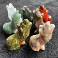 Wholesale Handcarved Green Aventurine Wolf Carved Unakite Clear Quartz Crystal Wolf
