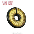 Certified Hetian Jade Black Jade Inlaid With Pure Gold Round Brave Pendant Double Brave Safe Buckle Necklace Wholesale