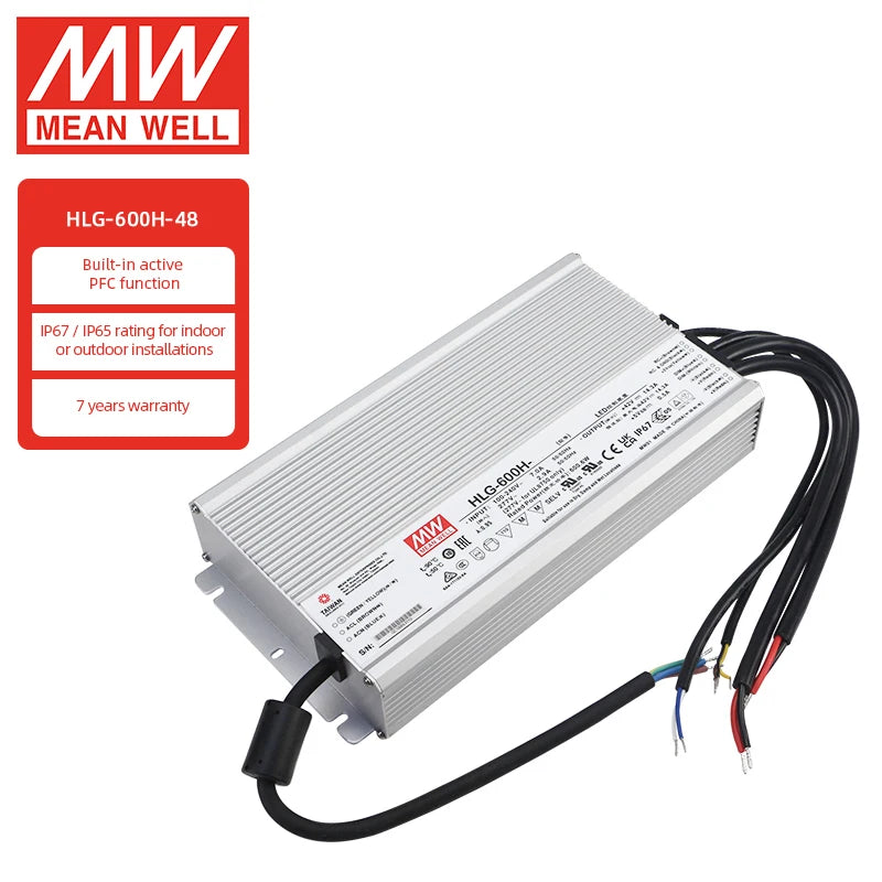 MEANWELL HLG-600H-48AB 48V LED Power Supply Waterproof Dimmable 600w Led Driver
