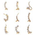 Trendy Aretes Orecchie Ohrring Full Zircon Ear Cuff Wrap Butterfly Flowers Crystal Ear Clip on Earrings for Women Jewelry