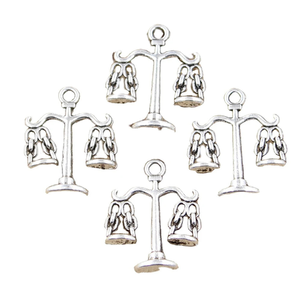 Charms Libra Scales of Justice 22x17mm Tibetan Silver Color Pendants Antique Jewelry Making DIY Handmade Craft