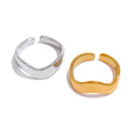 JINYOU 1311 Minimalist Stainless Steel Geometric Open Ring Jewelry Women 18k Gold PVD Plated