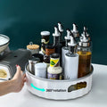 Single-Tier Plastic Rotating Spice Rack Standing Type Storage Holder for Kitchen Spices