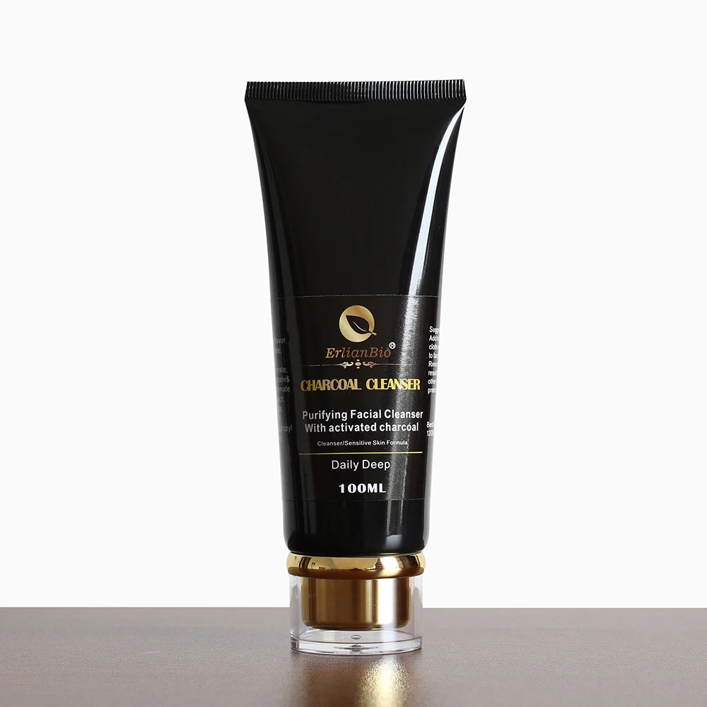 100% Natural Hot Selling Black Skin Whitening Activated Charcoal Face Wash Bamboo Charcoal Face Cleanser