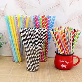 High Quality Customized Bobbin Bitbear White Kraft Paper Party Christmas Design Eco Friendly Drinking Straws