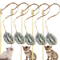 Cat Toys Wood Sticks Teaser Wand Interactive Feather Toy Natural With Rabbit Fur Plate Tail Fasion HY Pet Toys Rabbit Ear Dyed