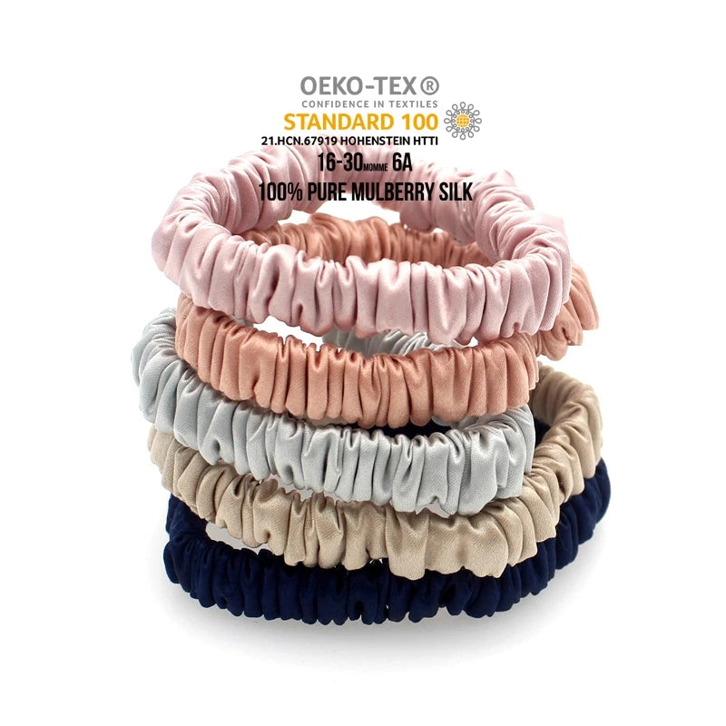 Fashion Girls Hair Accessories Silk Hair Accessories Woman Girl Silk Charmeuse Hair Ties 100% Mulberry Silk Scrunchies