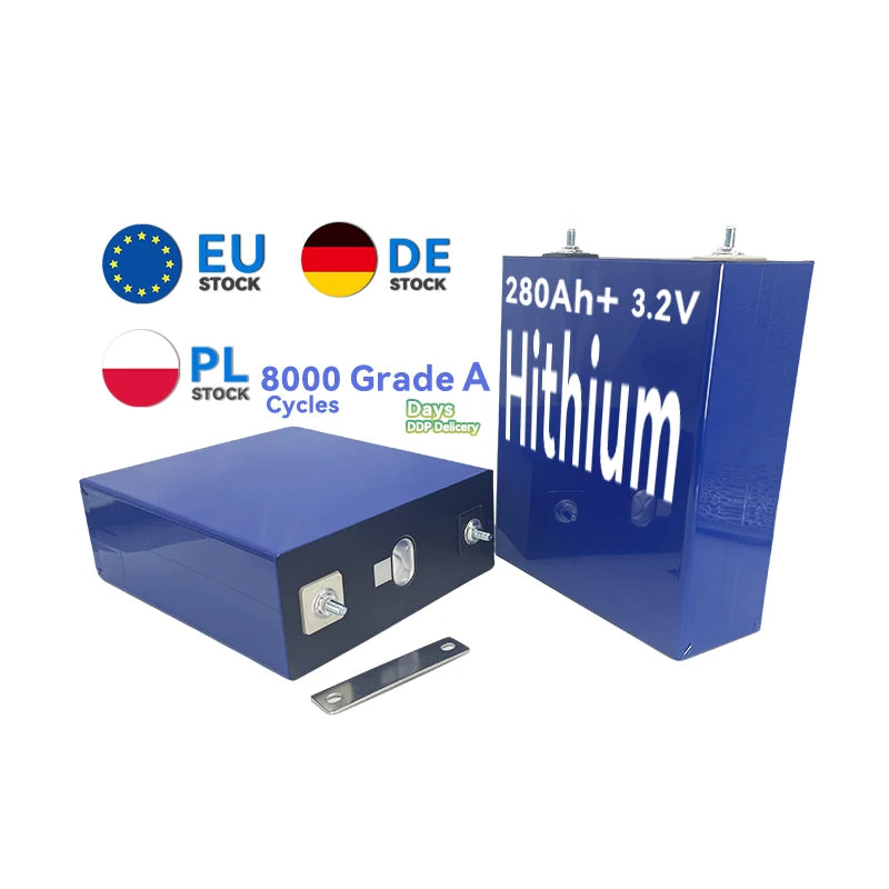 Hithium Prismatic Lithium Ion 280Ah Battery Cell 320Ah 8000 Cycle 3.2V Rechargeable Energy Storage Lifepo4 3.2V Battery
