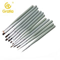 Nail Polish Nail Art Painting Brush Nylon Custom Private Logo Wooden Handle Thin Professional Acrylic OEM ODM Green YJY-A66