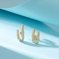 RINNTIN SE391 Cubic Zirconia Earring Hip Hop Gold Plated Diamond Earrings 925 Sterling Silver Stud Earring for Women Jewelry